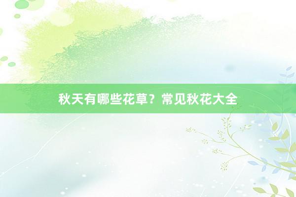 秋天有哪些花草？常见秋花大全